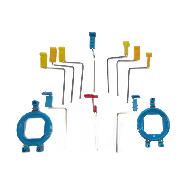 Set de poziționare pentru expuneri cu raze X sau plăci fosforice, 4 în 1 (2 rame și 10 suporturi)