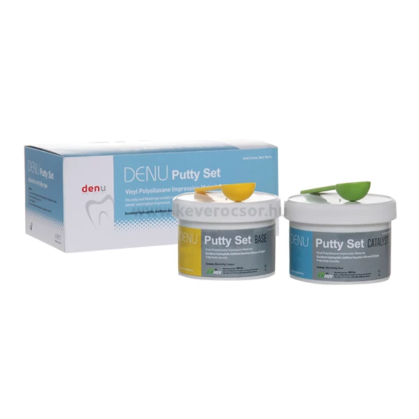 DENU Putty Set Fast — gyúrható A-szilikon lenyomatanyag 2x280 ml (2x500g)