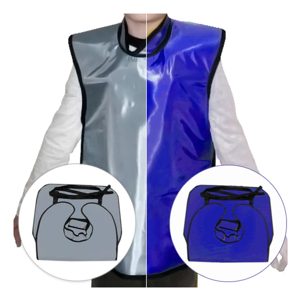 Șorț de plumb pentru copii, 48x70 cm, grosime: 0,3 mm, pentru radiografii intraorale, 1 bucată - în două culori diferite