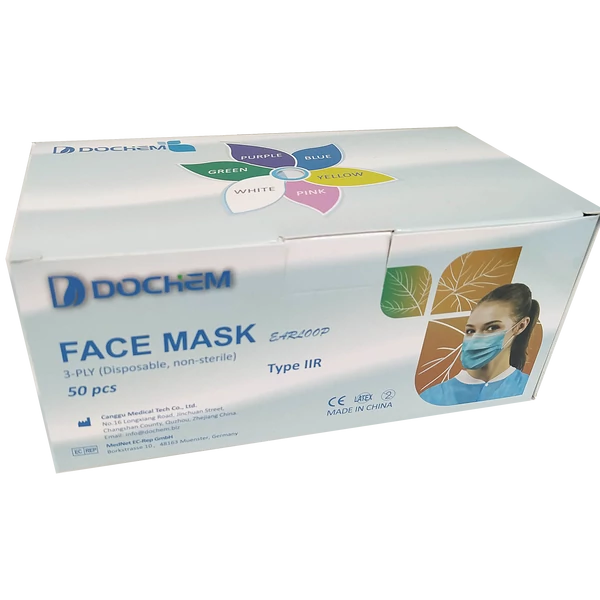 Fogászati, orvosi Arcmaszk, Elite Plus, 50 db, 3 rétegű, gumis - többféle választható színben