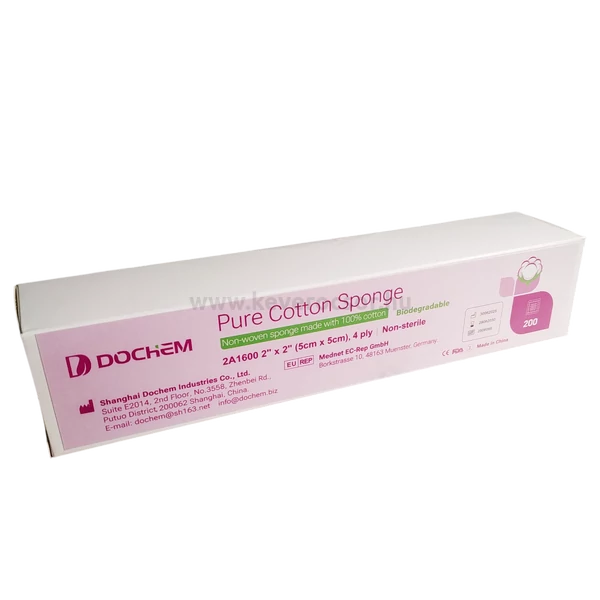 Pure Cotton Sponge, 5x5cm, non sterile, 200 pieces