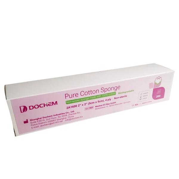Burete din bumbac pur, 5x5 cm, nesteril, 200 bucăți