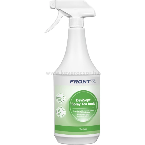 FrontER DeviSept (1L)/Medisept Velox alkoholos felület fertőtlenítő folyadék, szórófejjel, zöld tea illattal, 1 liter - Velox Spray