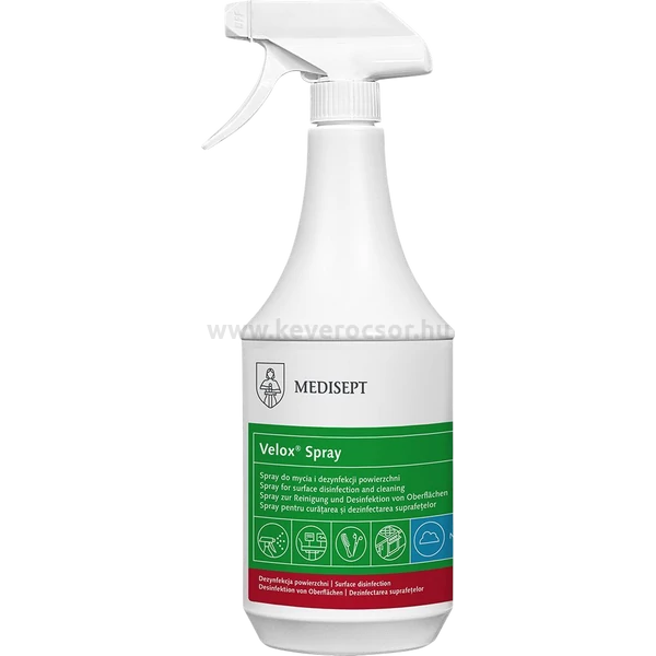 FrontER DeviSept alkoholische Desinfektionssrüh, Grüntee Aroma, 1 Liter Flasche - Velox Spray