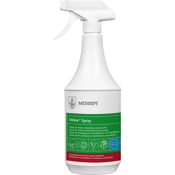 FrontER DeviSept spray dezinfectant alcoolic, aromă de ceai verde, sticlă de 1 litru - Velox Spray