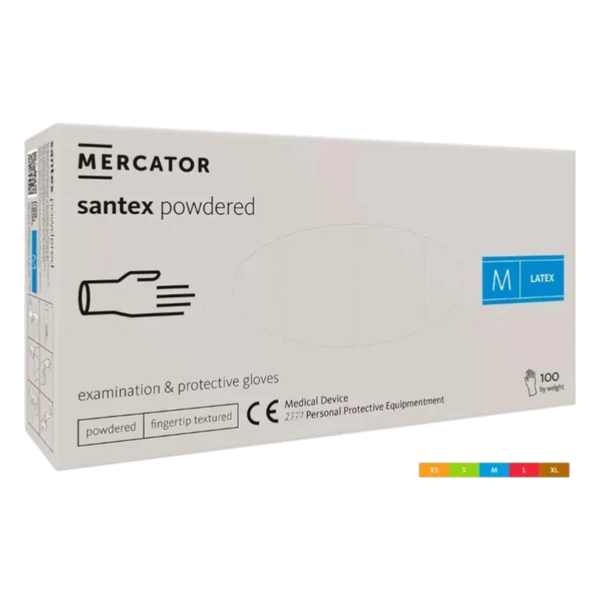 Santex Púderes Latex Orvosi Vizsgálókesztyű (Mercator) 100db/doboz