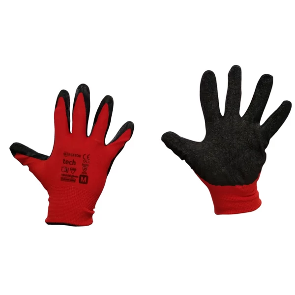 Mercator piros-fekete latex munkavédelmi kesztyű, 1 pár - többféle méretben