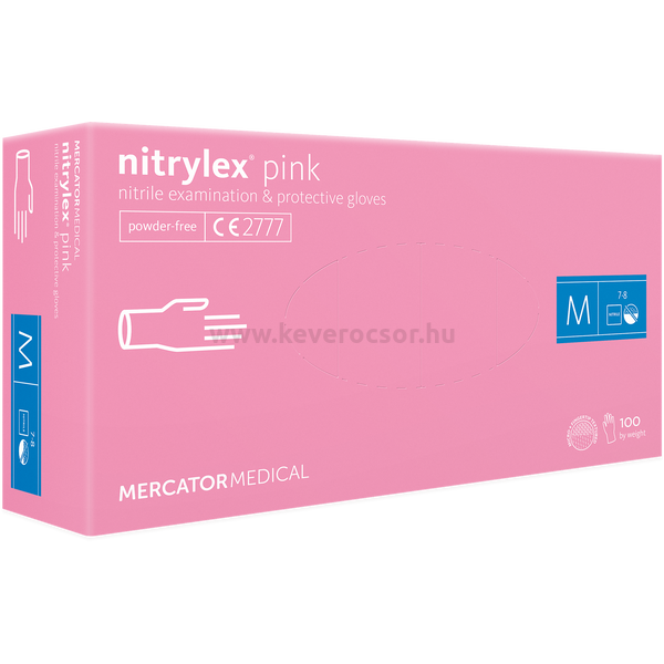 NITRIL Rózsaszín Orvosi Vizsgálókesztyű érzékeny bőrűek számára , latex- és púdermentes 