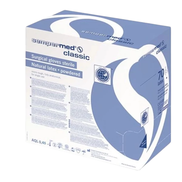 Mănuși chirurgicale din latex cu praf STERILE - SEMPERMED® Classic, 1 pereche - în diferite mărimi