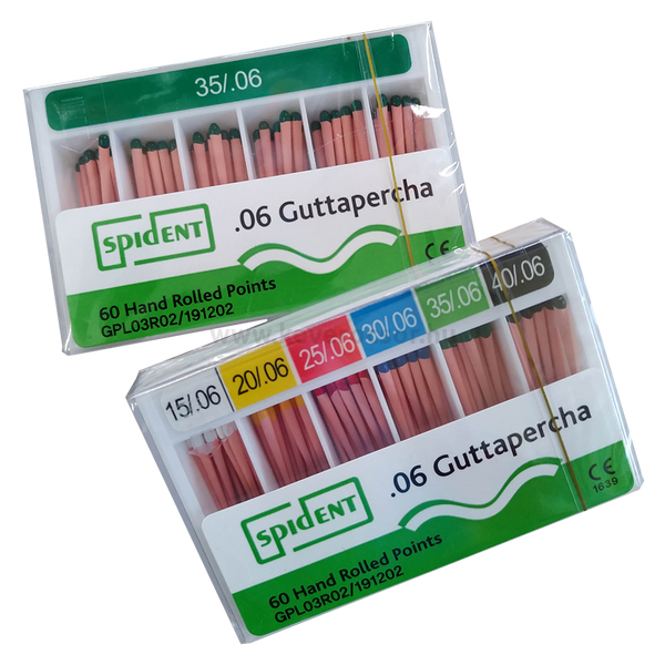 Guttapercha pointok (Taper 0.06), 60 db, színjelzett - több méretben