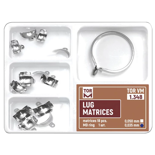 TOR-Lug metal matrix set, cut, embossed, with gum extension, 35 micron (18 pieces + MD ring)
