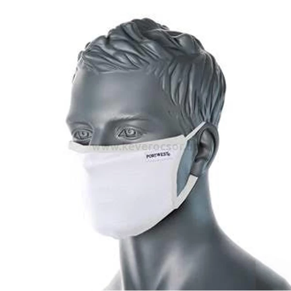Portwest 3-layer antimicrobial face mask, in various colours