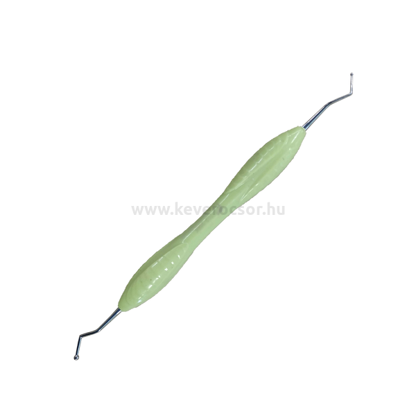 Kétvégű gömbtömő műszer zöld gumi markolattal ( 1,3 és 2,1 mm)