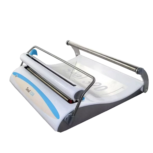 Machine à sceller Manuelle, Dimensions de la machine : 470 x 360 x 200 mm, Largeur maximale de scellage : 300 mm,  Largeur d'indentation : 12 mm