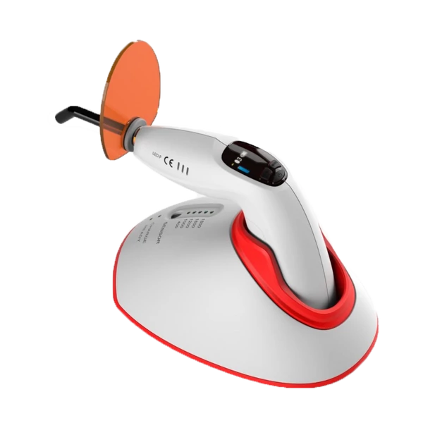 LED polimerizációs lámpa, vezeték nélküli, pisztoly forma