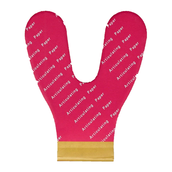 Artikulációs papír patkó alakú, piros színű, 100 mikron, 120 lapos