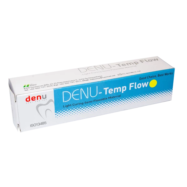 DENU ideiglenes folyékony tömőanyag, sárga, 2x2g (2x1,2ml) + 4 kanül