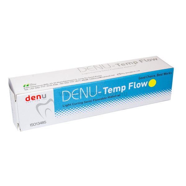 DENU ideiglenes folyékony tömőanyag, sárga, 2x2g (2x1,2ml) + 4 kanül