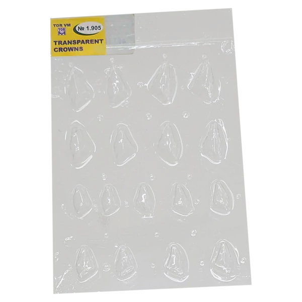 TOR - ÁTLÁTSZÓ KORONÁK,  kicsi és közepes méretben FRONTFOGAK APPROXIMÁLIS FELSZÍNÉRE (17DB)