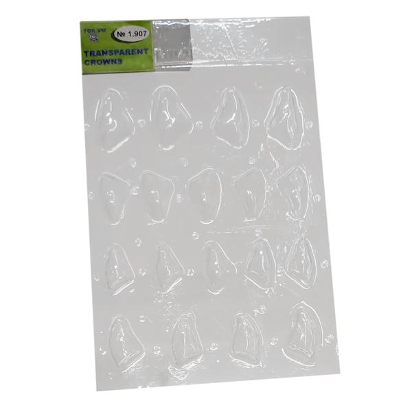 TOR - ÁTLÁTSZÓ KORONÁK,  közepes és nagy méretben FRONTFOGAK APPROXIMÁLIS FELSZÍNÉRE (18DB)