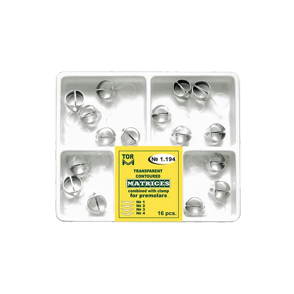 TOR - DOMBORÍTOTT, ÁTLÁTSZÓ MATRICA SZORÍTÓGYŰRŰVEL, PREMOLÁRIS 