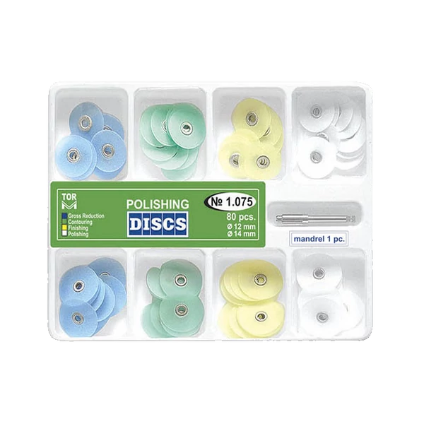TOR - Polírkorong nagy készlet, 8-féle 12-14 mm, 8x10 db + mandrel