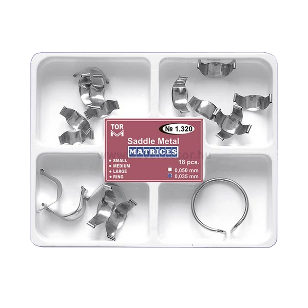 TOR - Matrițe metalice pentru cleme cu arc în relief într-un set, 18 piese + inel, 0.035 mm