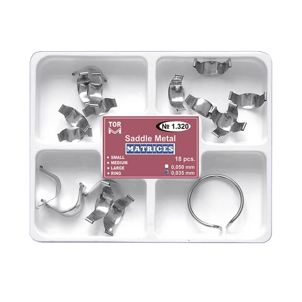 TOR - Embossed spring clip metal dies in a set, 18 pieces + ring, 0.035 mm