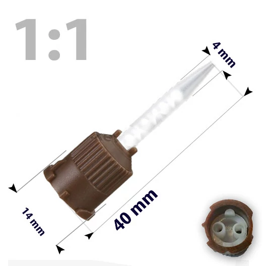 Vârfuri de amestecare, maro, 1:1, 40mm, 50 bucăți