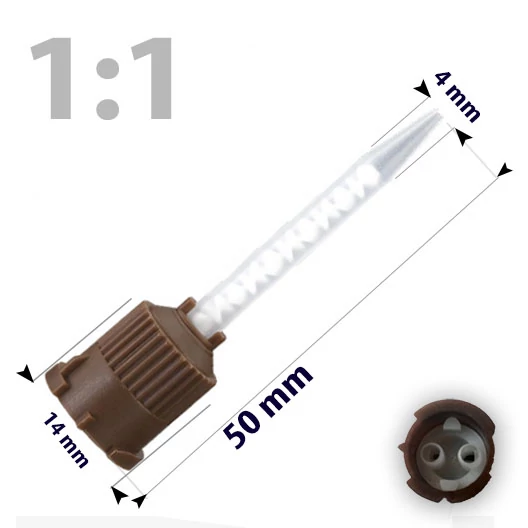 Vârfuri de amestecare, maro, 1:1, 50mm, 50 bucăți