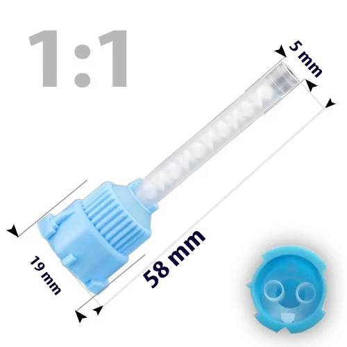 Sfaturi de amestecare, albastru, 1:1, 58mm, 50 bucăți