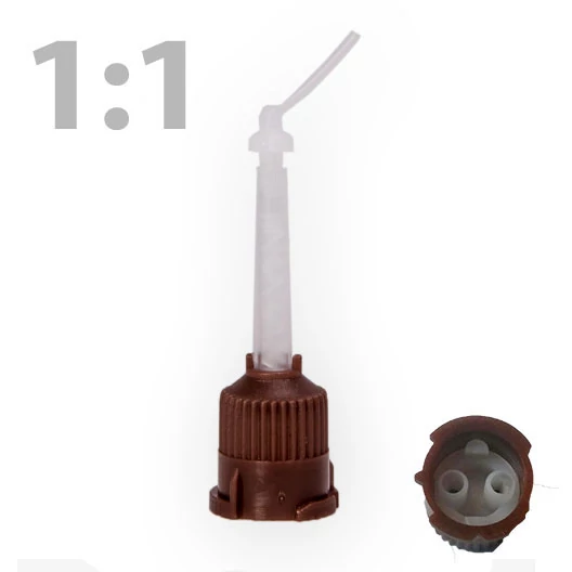 Keverőcsőr, barna, 1:1 + endo vég (100+100 db)