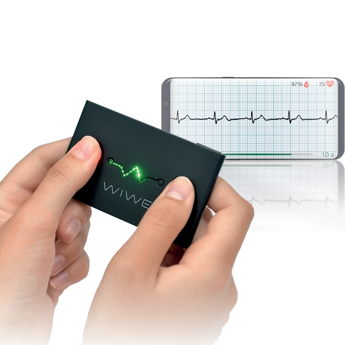 WIWE mobil EKG diagnosztikai eszköz + ingyenes app, ajándék bőrtokkal