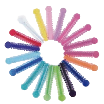 Fogszabályzóhoz gumigyűrű, vegyes színben, 1040 db