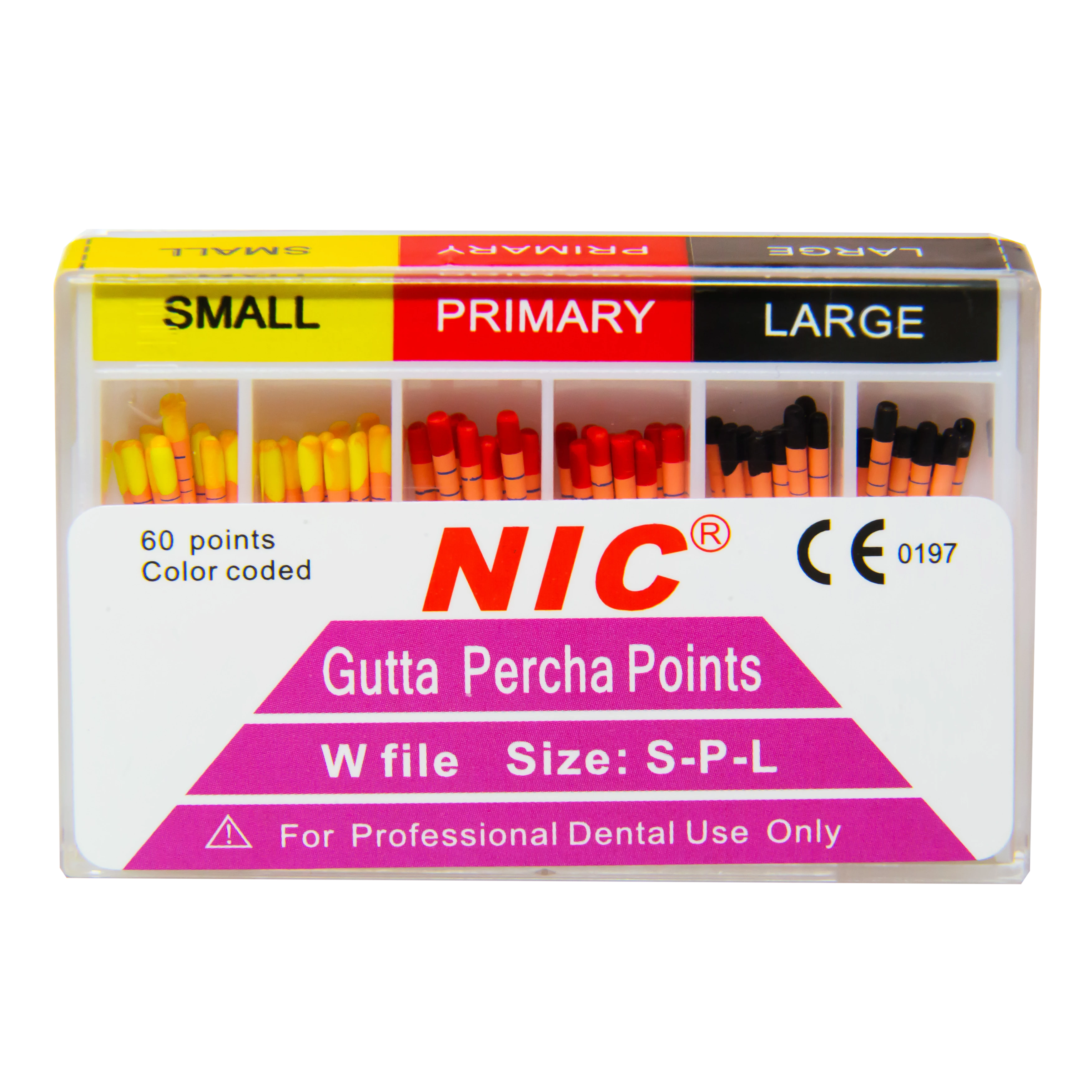 Guttapercha Points, length coded, Taper .02, size 15-40