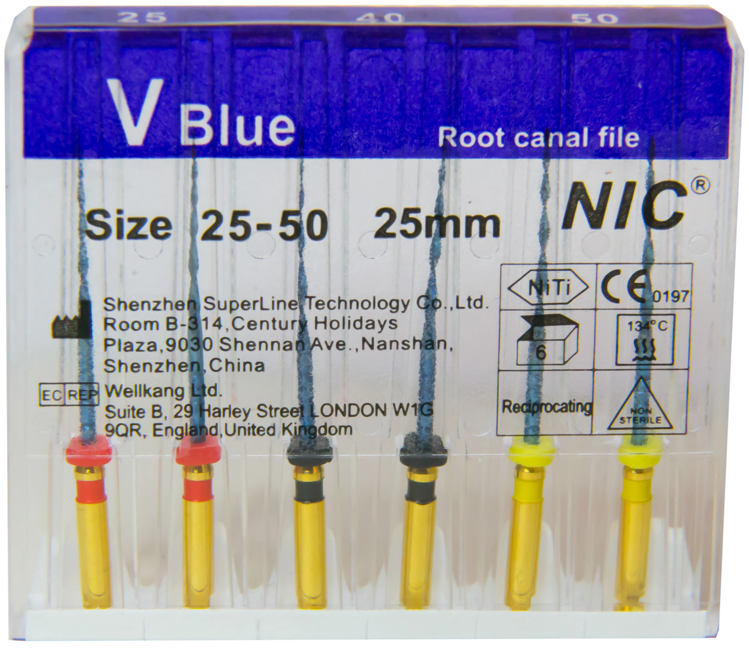 V-blue (Reciproc blue) 25 mm, 6 db gépi tű, 40%-kal növelt rugalmasság - több méretben