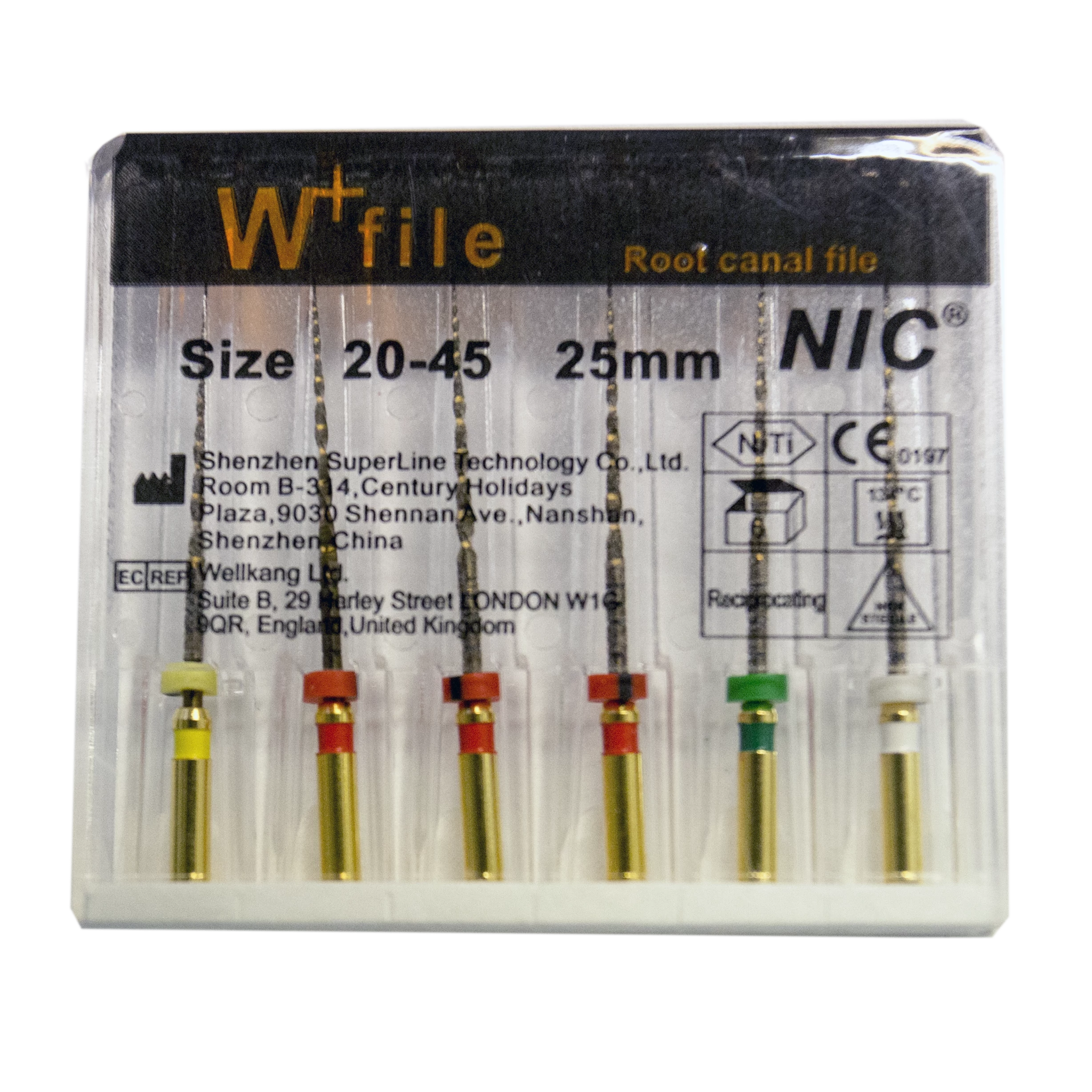 W-file (Waveone) set 21-40, 25 mm, 6 db gépi tű, M-wire NiTi