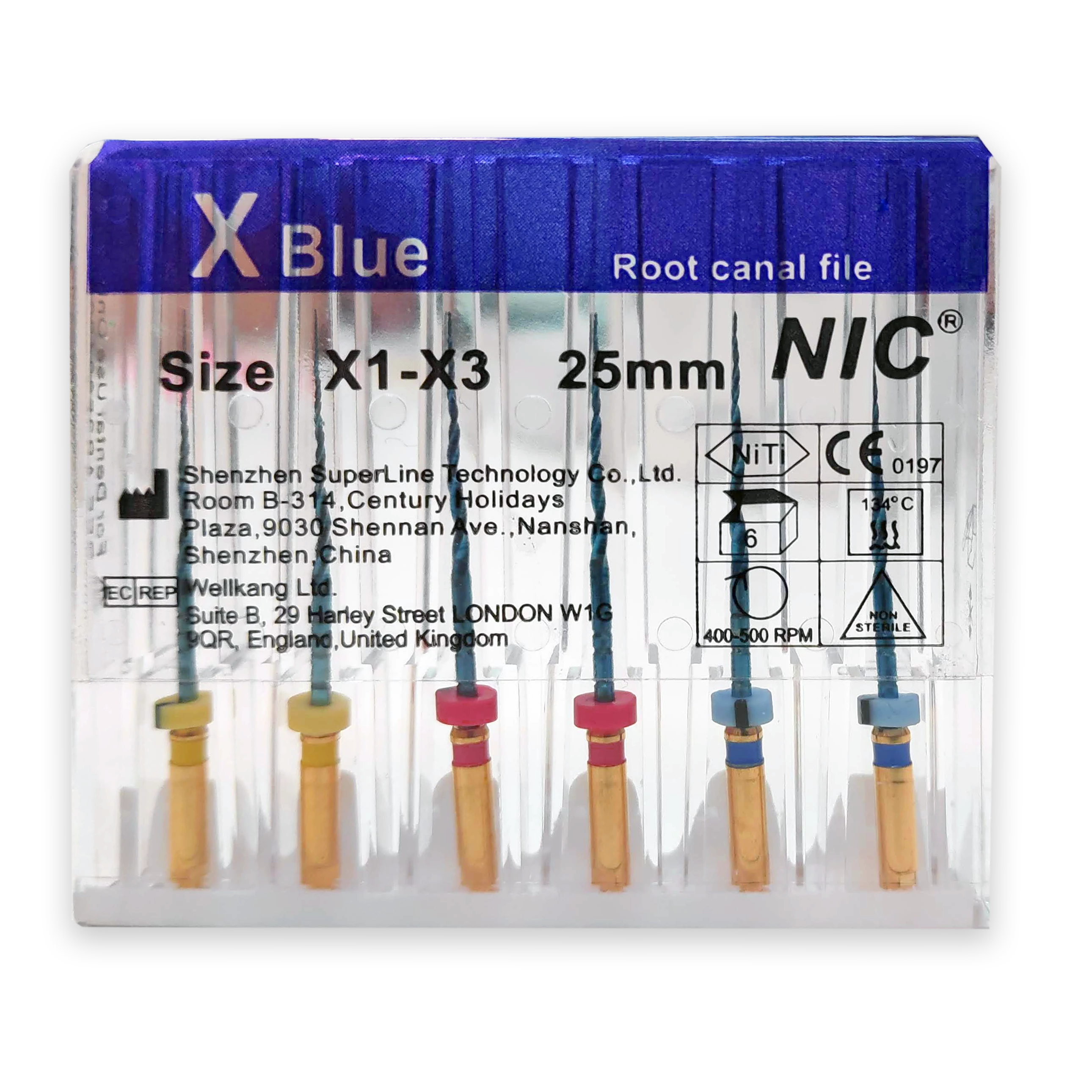 X-file (Protaper Next) set X1-X3 ( 6 gépi tű), 25 mm, M-wire NiTi