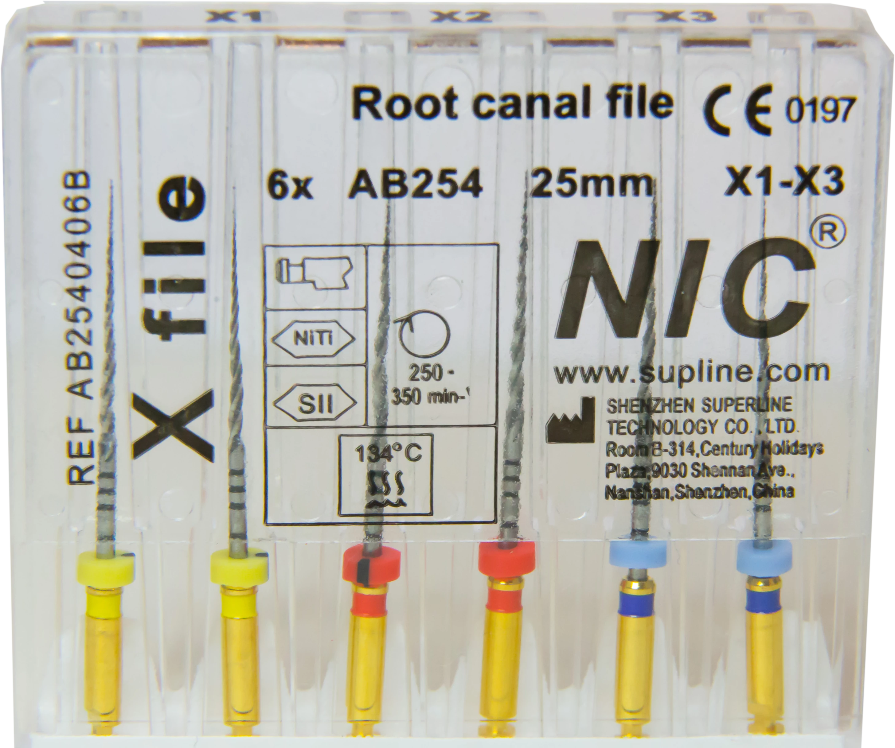 X-file (Protaper Next) set X1-X3 ( 6 gépi tű), 25 mm, M-wire NiTi