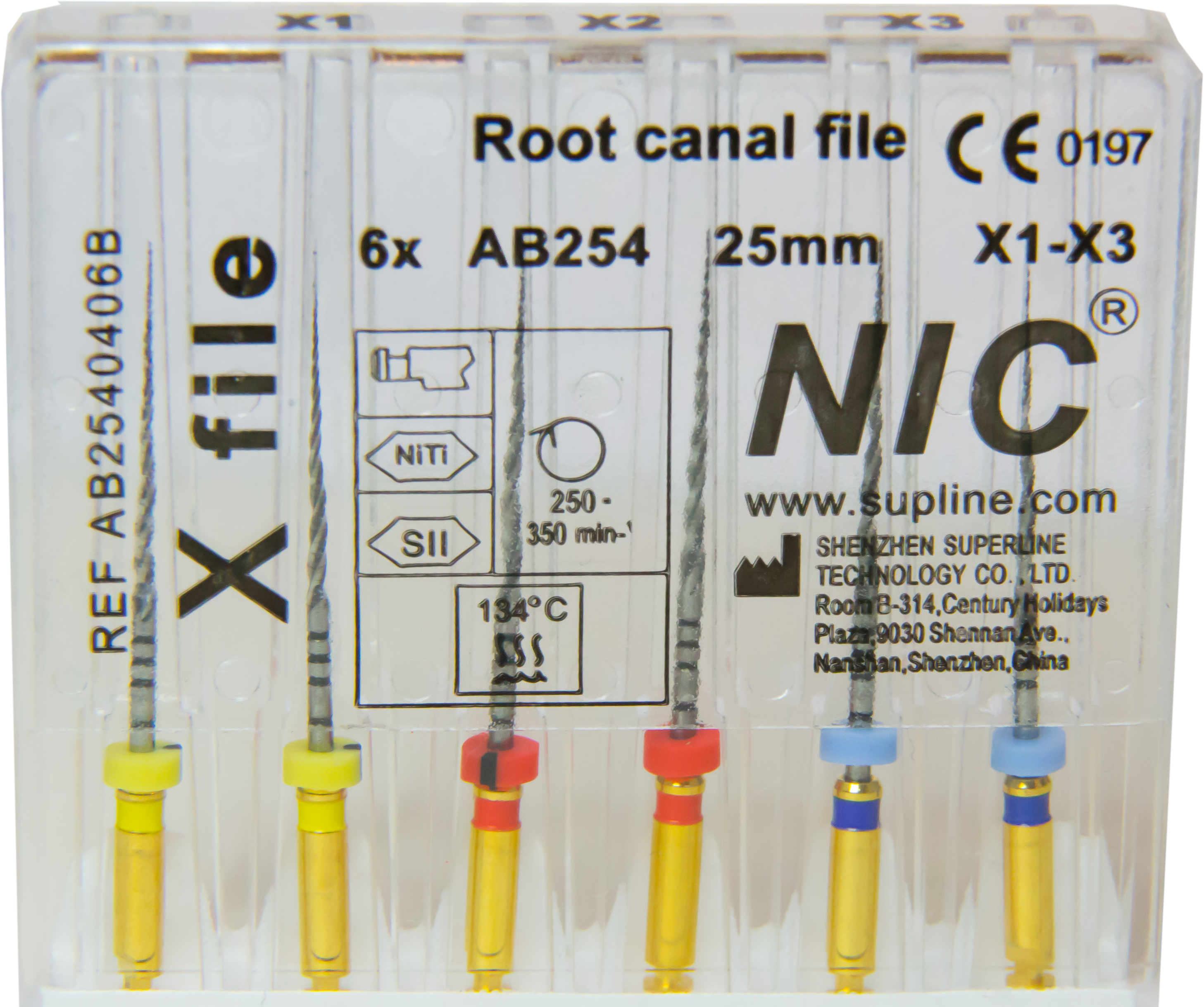 X-file (Protaper Next) set X1-X3 ( 6 gépi tű), 25 mm, M-wire NiTi