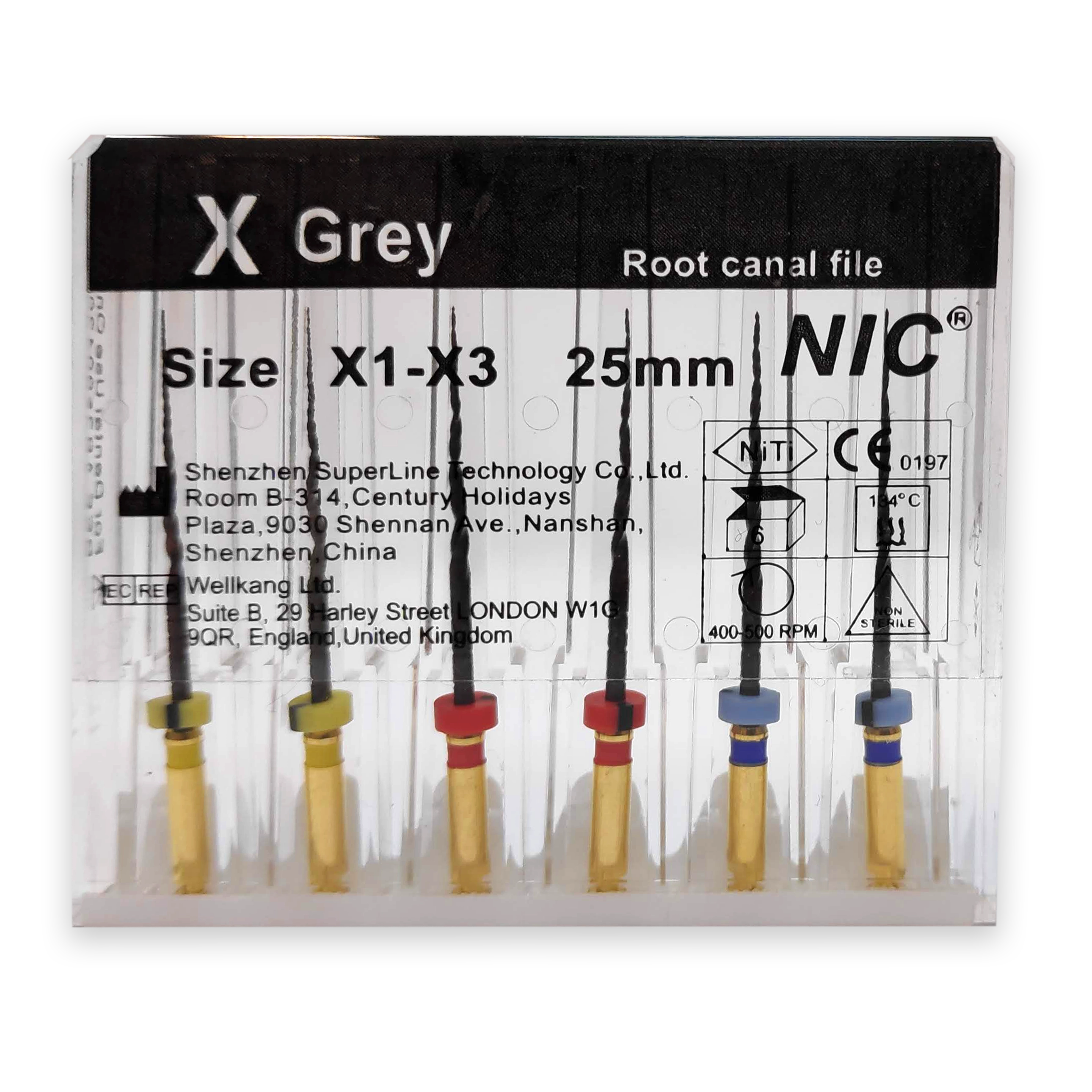X-file (Protaper Next) set X1-X3 ( 6 gépi tű), 25 mm, M-wire NiTi