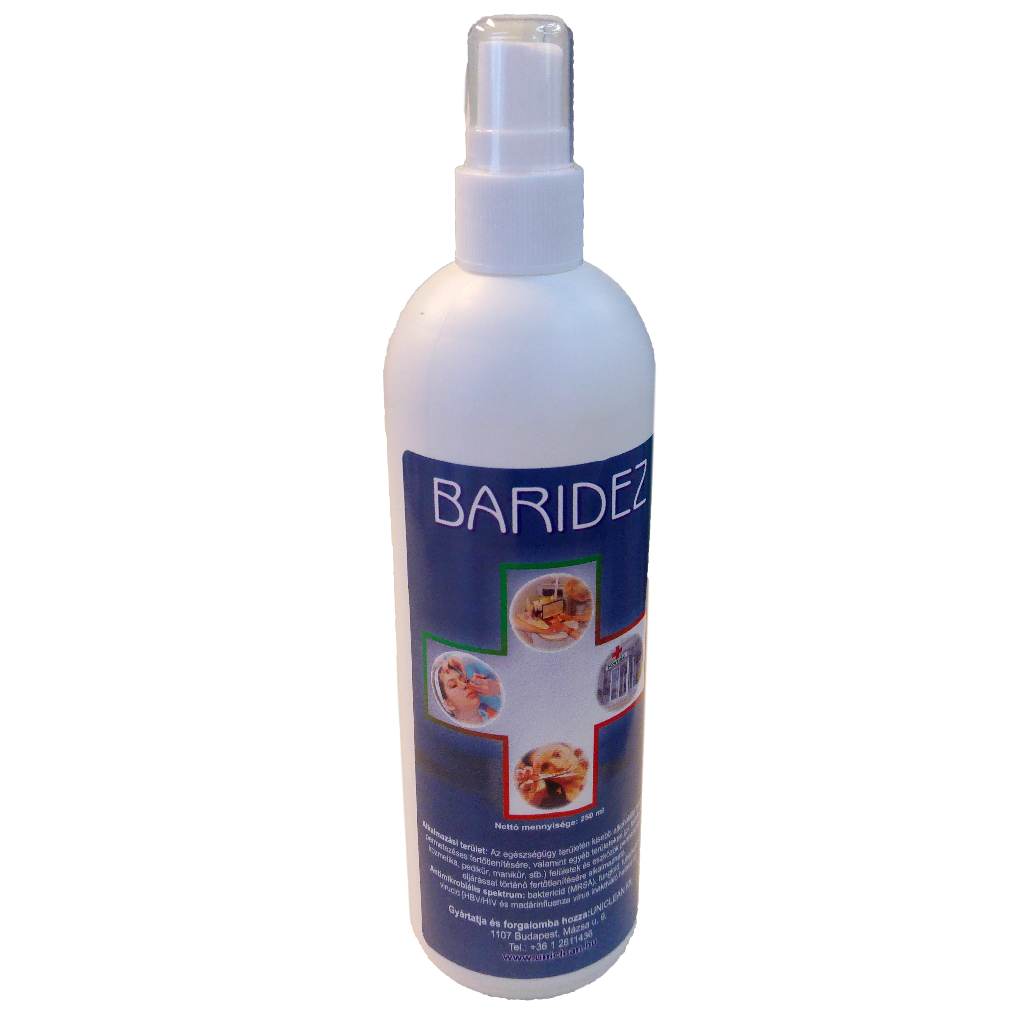Baridez felület fertőtlenítő szórófejes flakon alkoholos bázisú (34,8% etanol), 250 ml