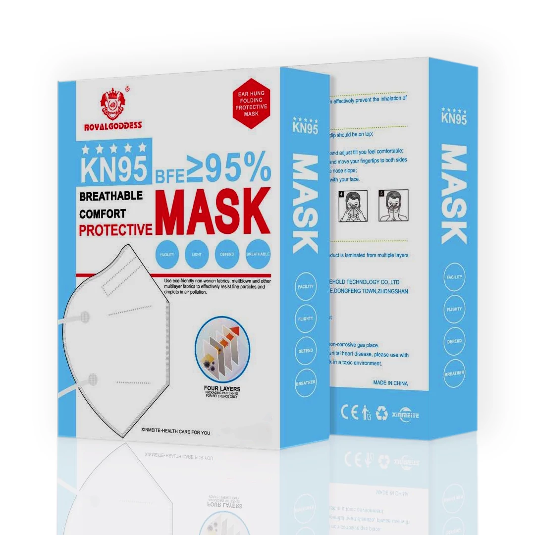 KN95-ös (FFP2) arcmaszk, 1 db, fehér, gumis