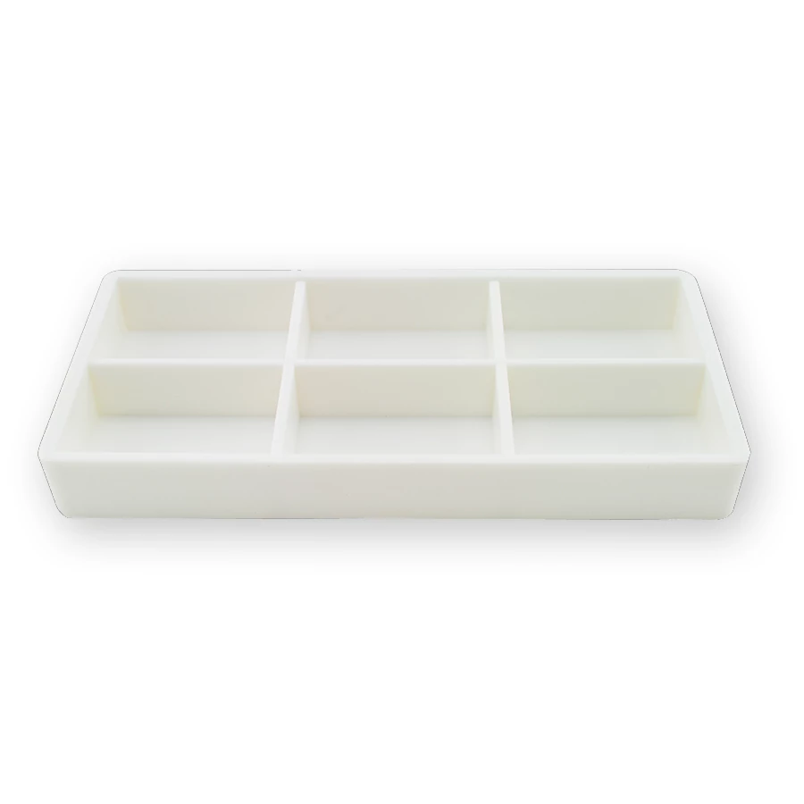 Cabinet Tray, autoclavable, white, divided in 6 parts , 1 pc