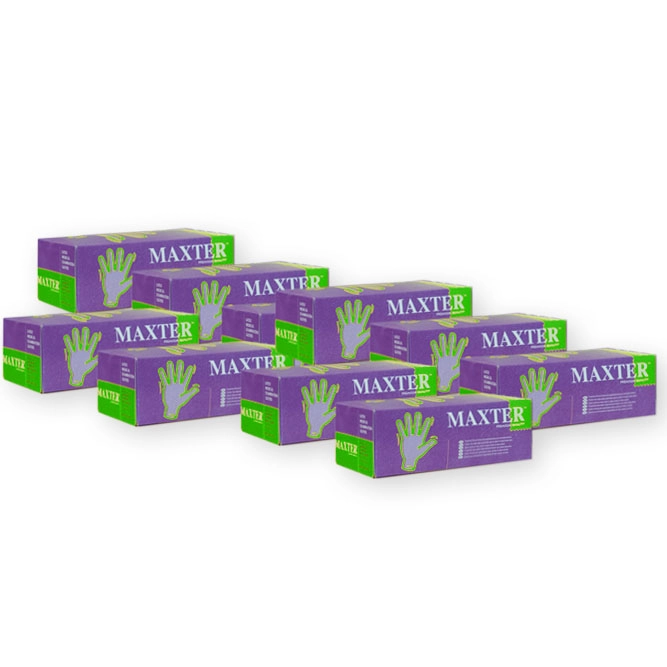 10 doboz Maxter púderes LATEX kesztyű (=10x100 db) öt méretben választható