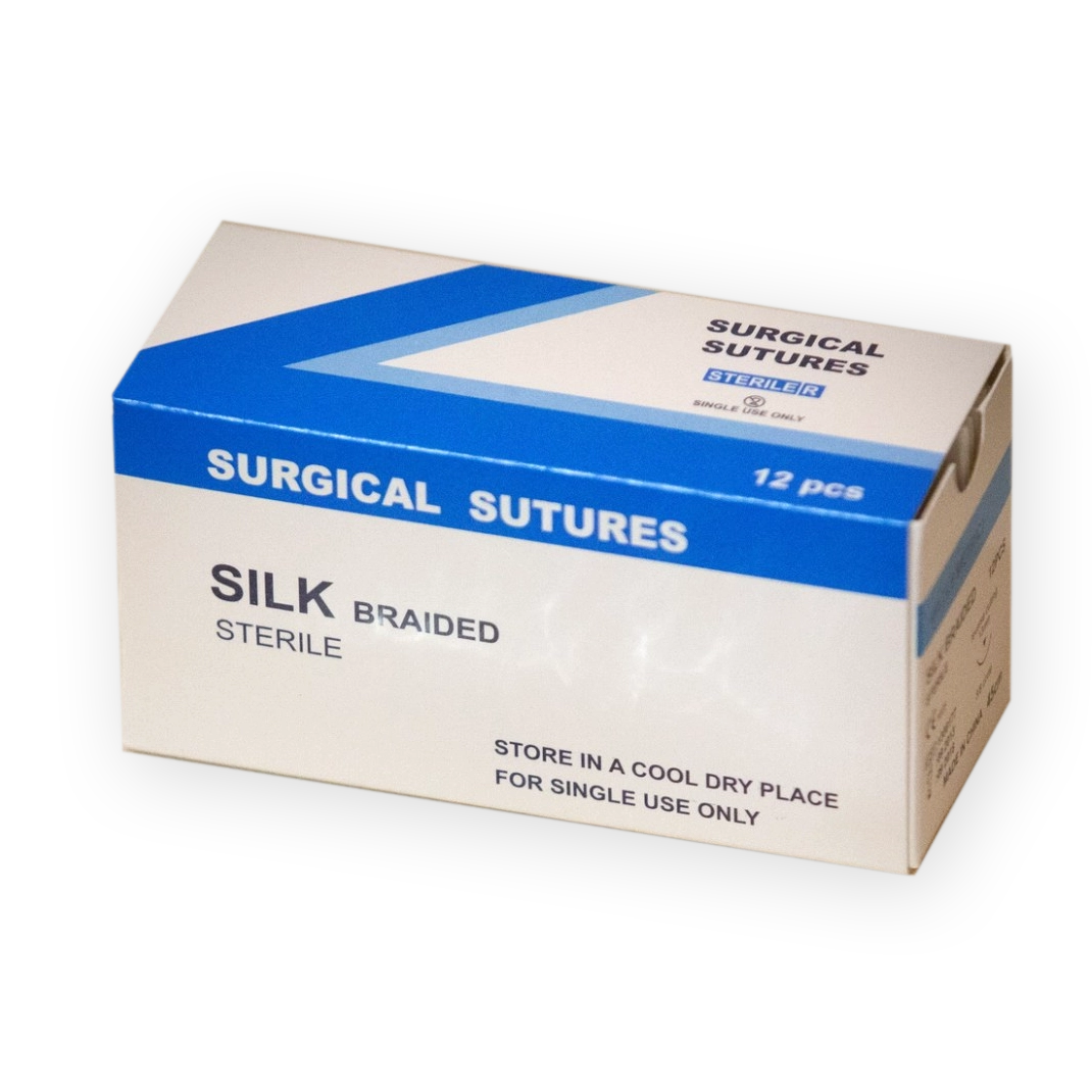 Silk surgical sutures, sterile, 1box/12pcs - in several types