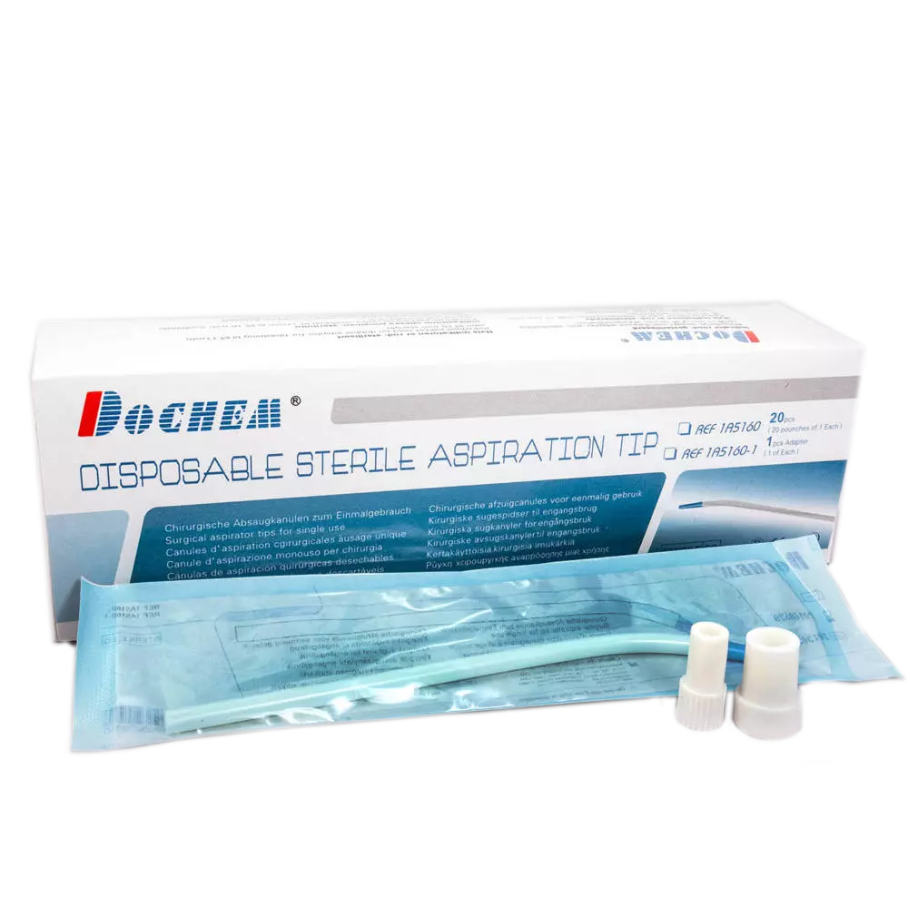 Sterile disposable aspiration tip, 20 pcs/box + 2 adapter