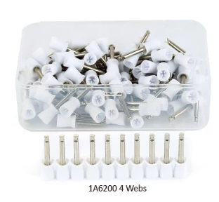 100 pcs polishing head, 4-flap, white, cup-shaped