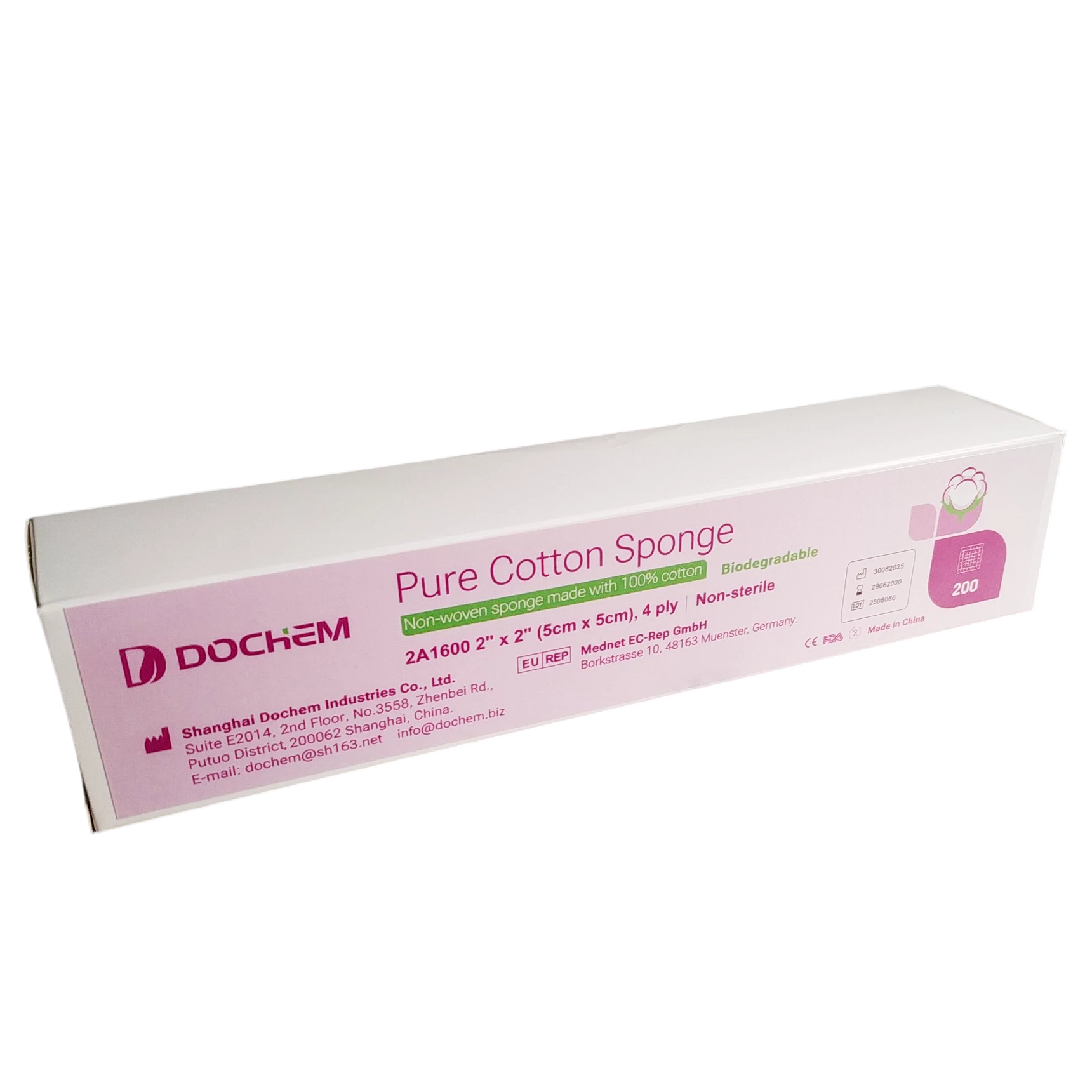 Pure Cotton Sponge, 5x5cm, non sterile, 200 pieces