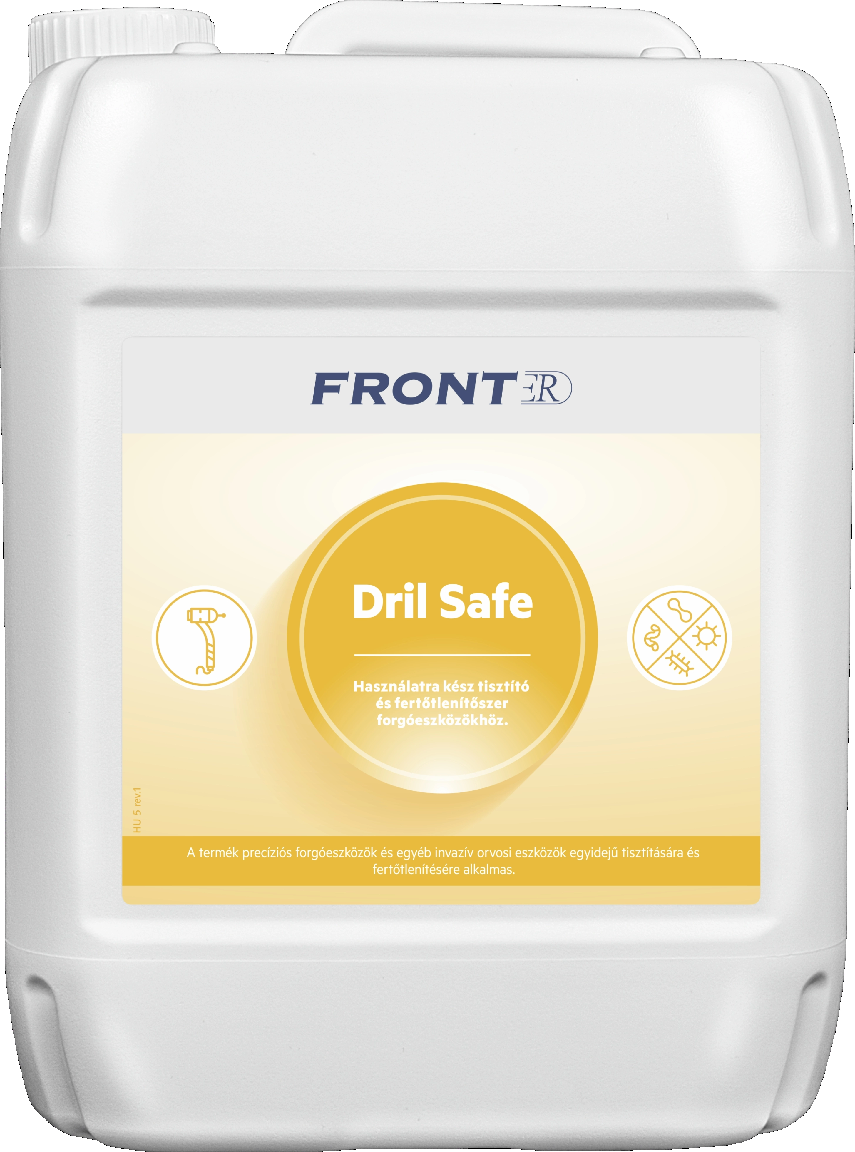 FrontER DrilSafe (5L) fogászati fúrófertőtlenítő utántöltő, 5 liter